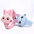 Hot Selling Cute Cartoon Bunny Design Dial Led  Watch Comfortable StrapBoys  Girls   Digital Watch